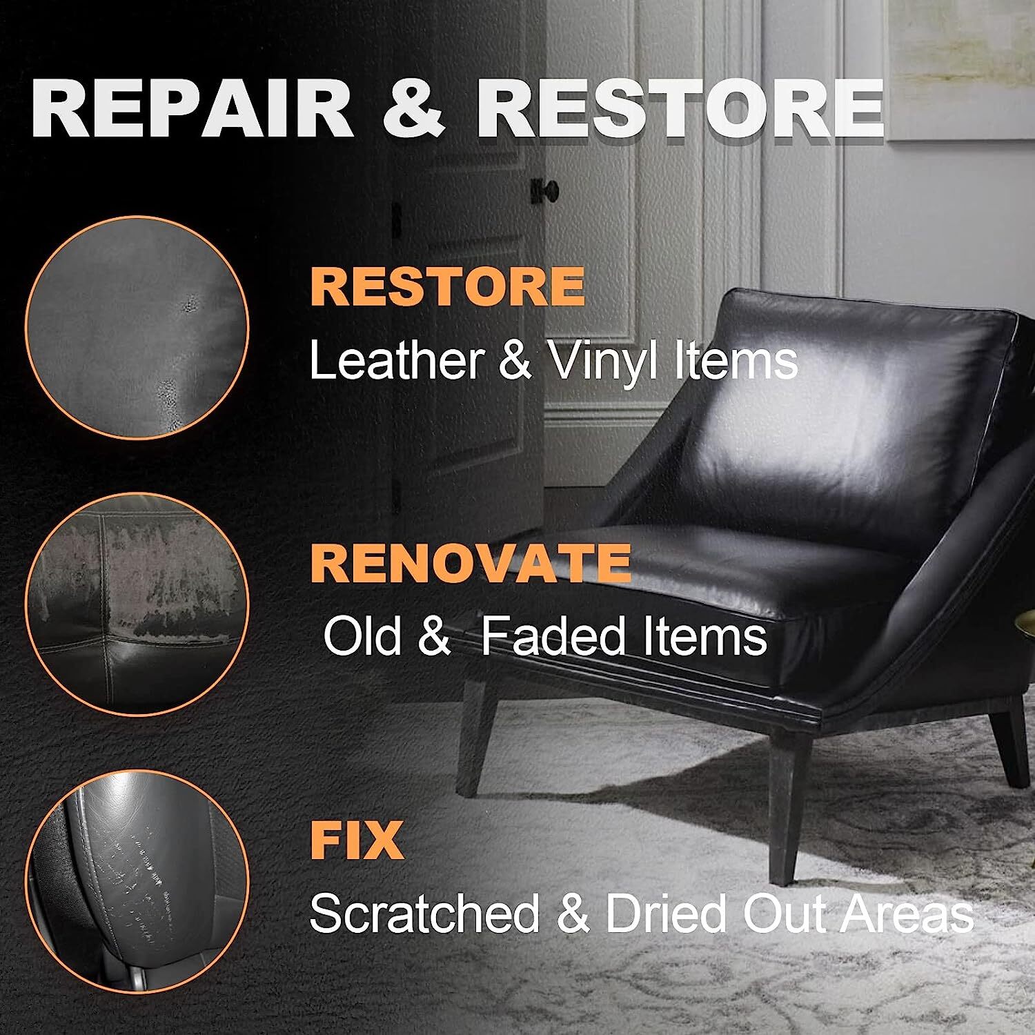 Leather Repair Cream Gel Kit Filler Restore Car Seat Sofa Scratch Holes Advanced