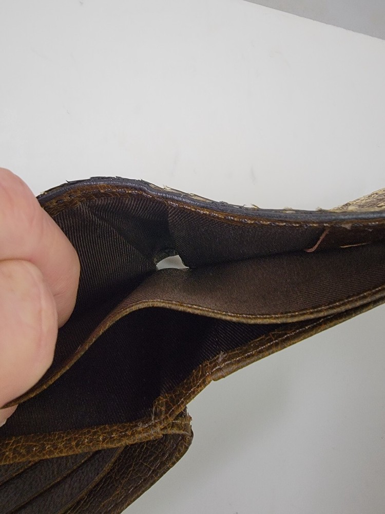 Ball Python Wallet Men Billfold snake skin Original Slim Pocket Brown interior