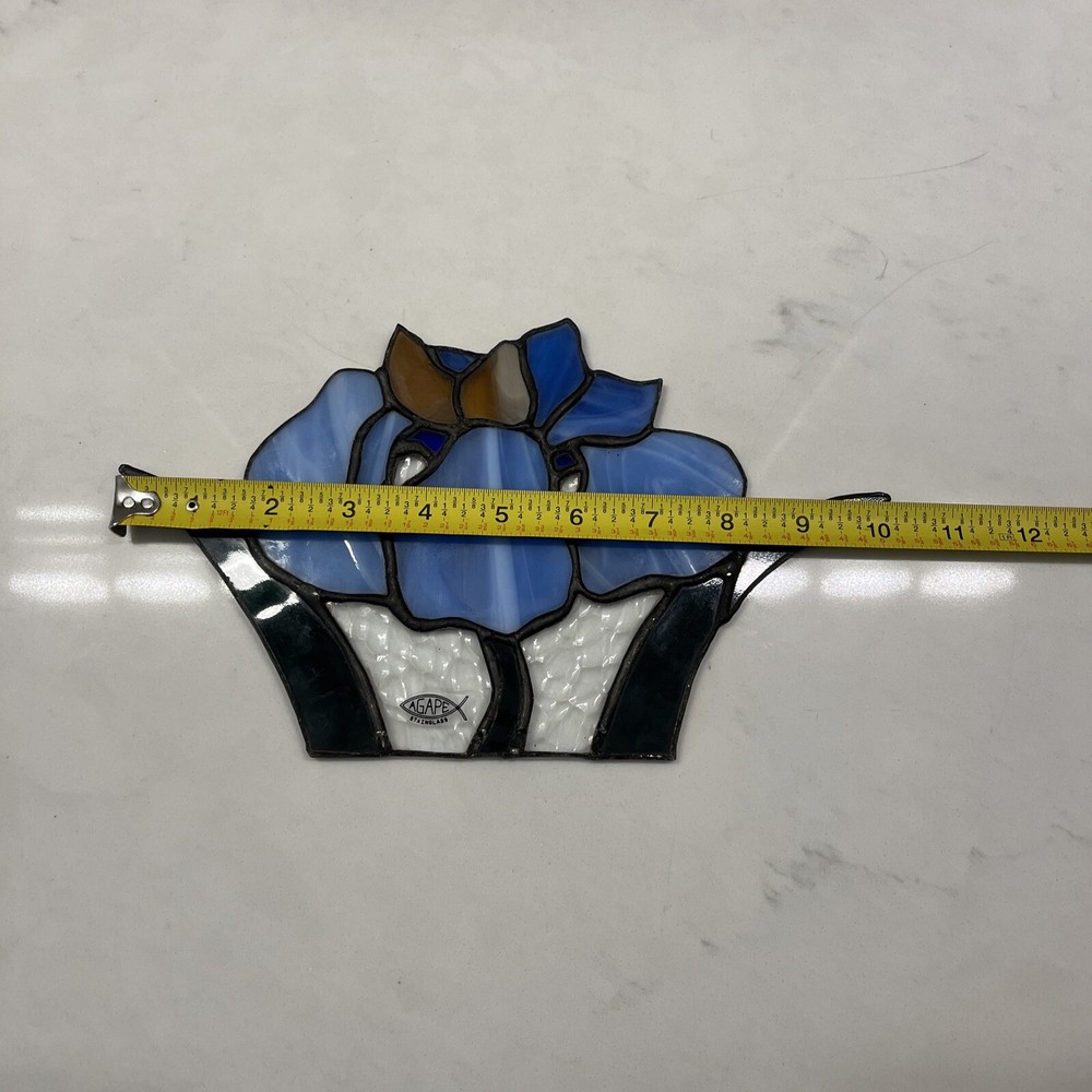 Agape Stainglass Blue Flower