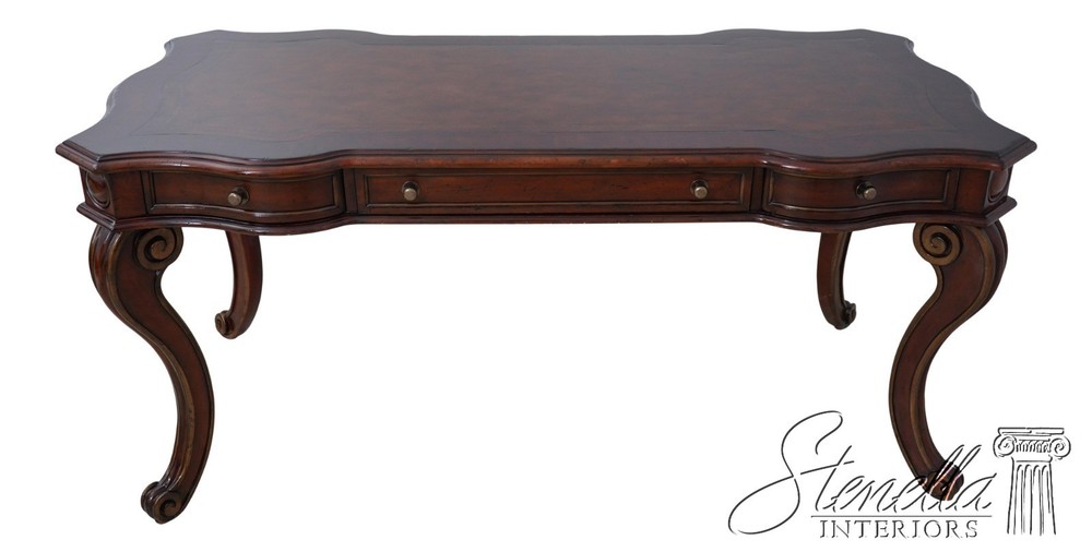 61635: HOOKER Leather Top Continental Style Desk