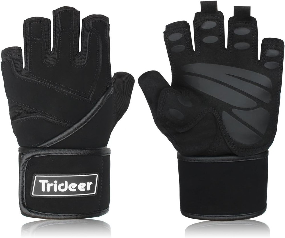 TRIDEER FINGERLESS WORKOUT GLOVES LARGE L NEW
