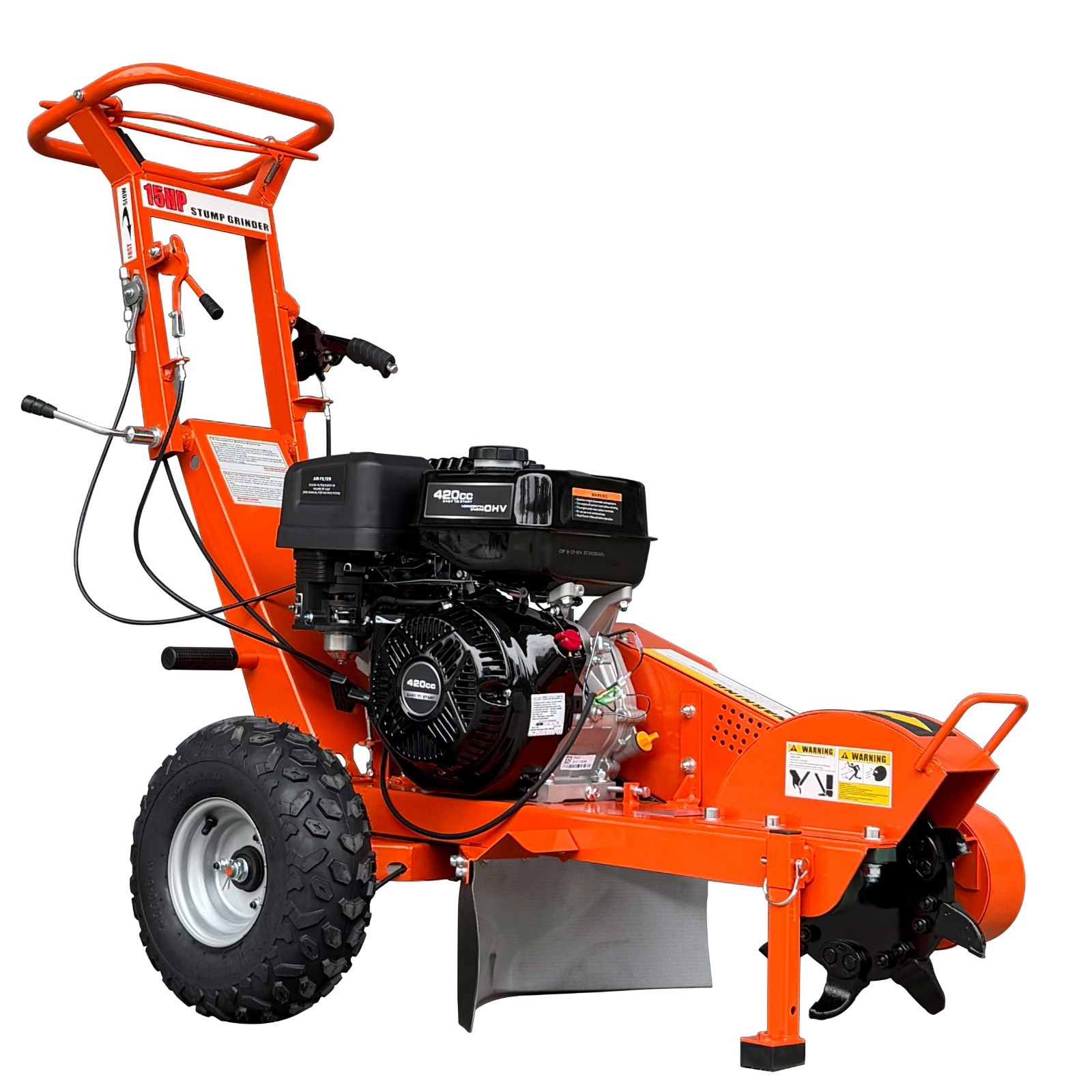 NEW 420cc 15HP Stump Grinder, Recoil, 15'' Cutting Height/10'' Cutting Depth