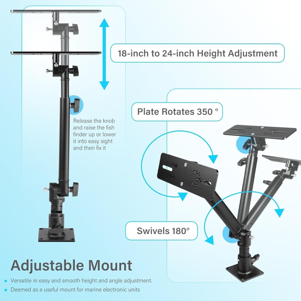 for Lowrance/Garmin Fish Finder& Chartplotters Mount Bracket, 18" to 24" Height