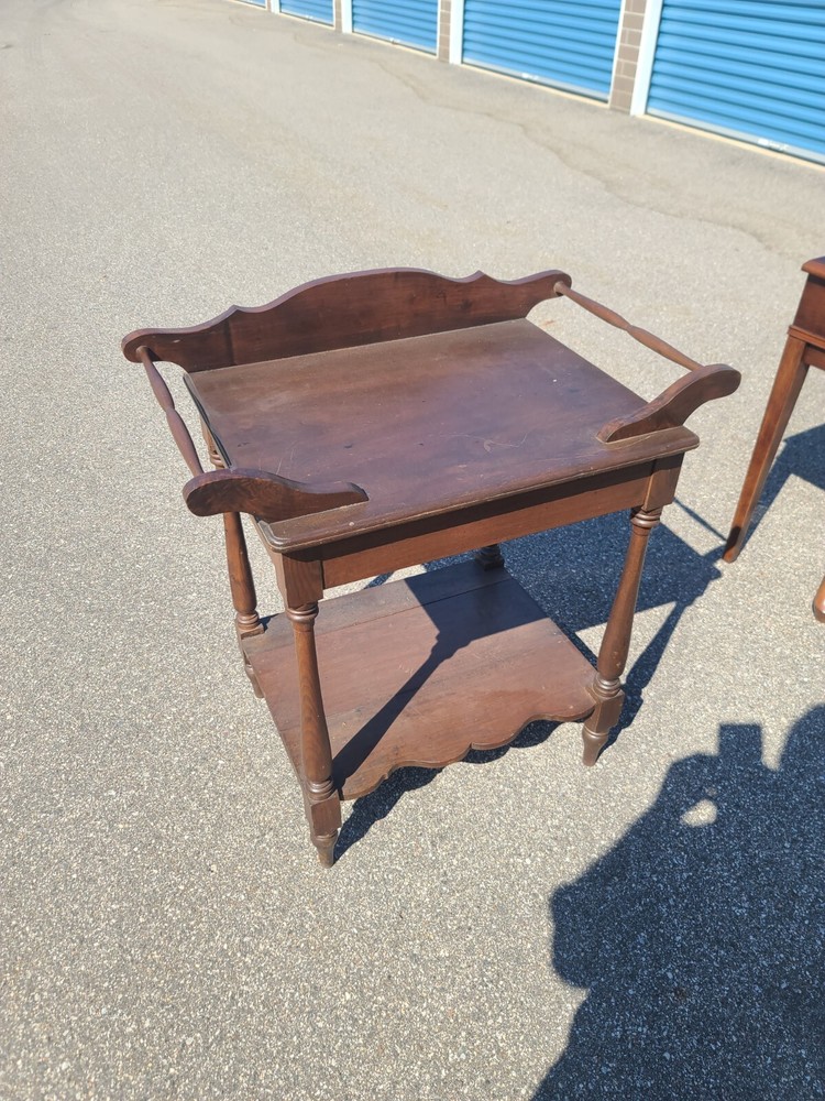 ANTIQUE PRIMITIVE COUNTRY SHERATON PINE WASHSTAND SERVER TABLE - RUSTIC