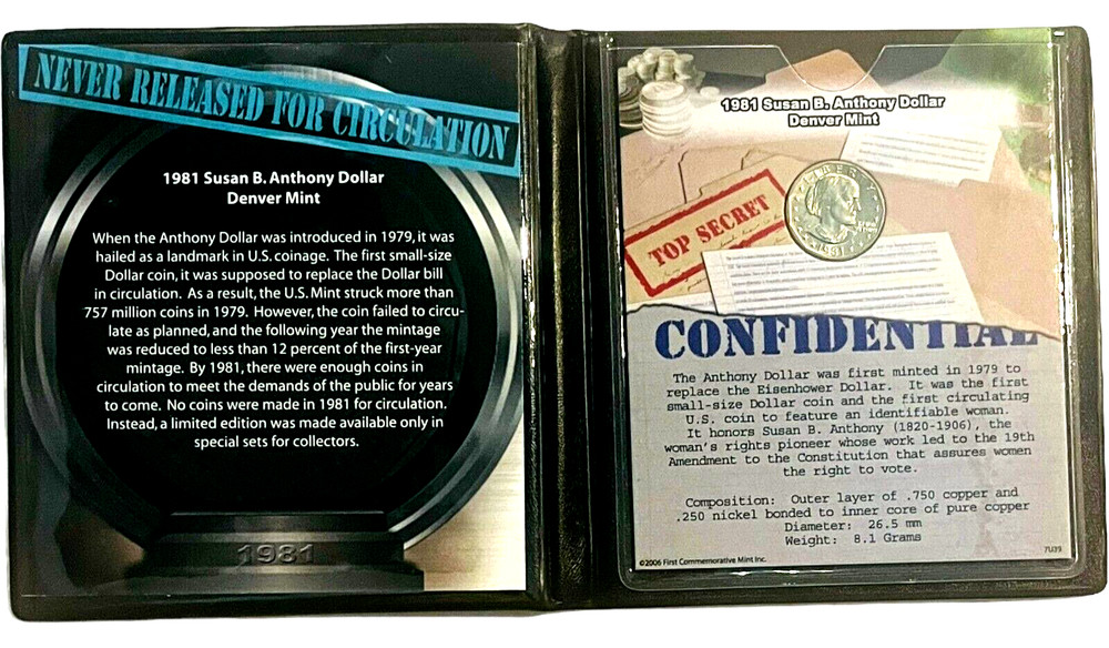 1981-D Susan B. Anthony Dollar - UNC - First Commemorative Mint - Rare!