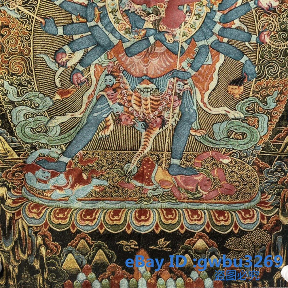 36” Chinese Tibetan Nepal Silk embroidery Tara Buddha Thangka Statue Mural 42856