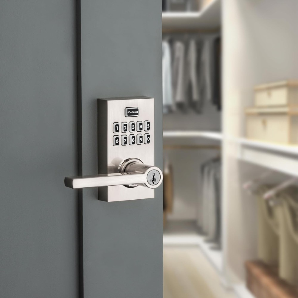 Kwikset SmartCode 917 Keypad Keyless Entry Lever Lock Satin Nickel SmartKey Secu