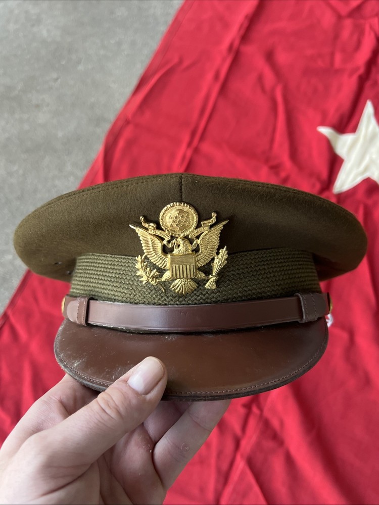 WW2 US Army Brigadier General Flag / OD Visor Hat (BB455