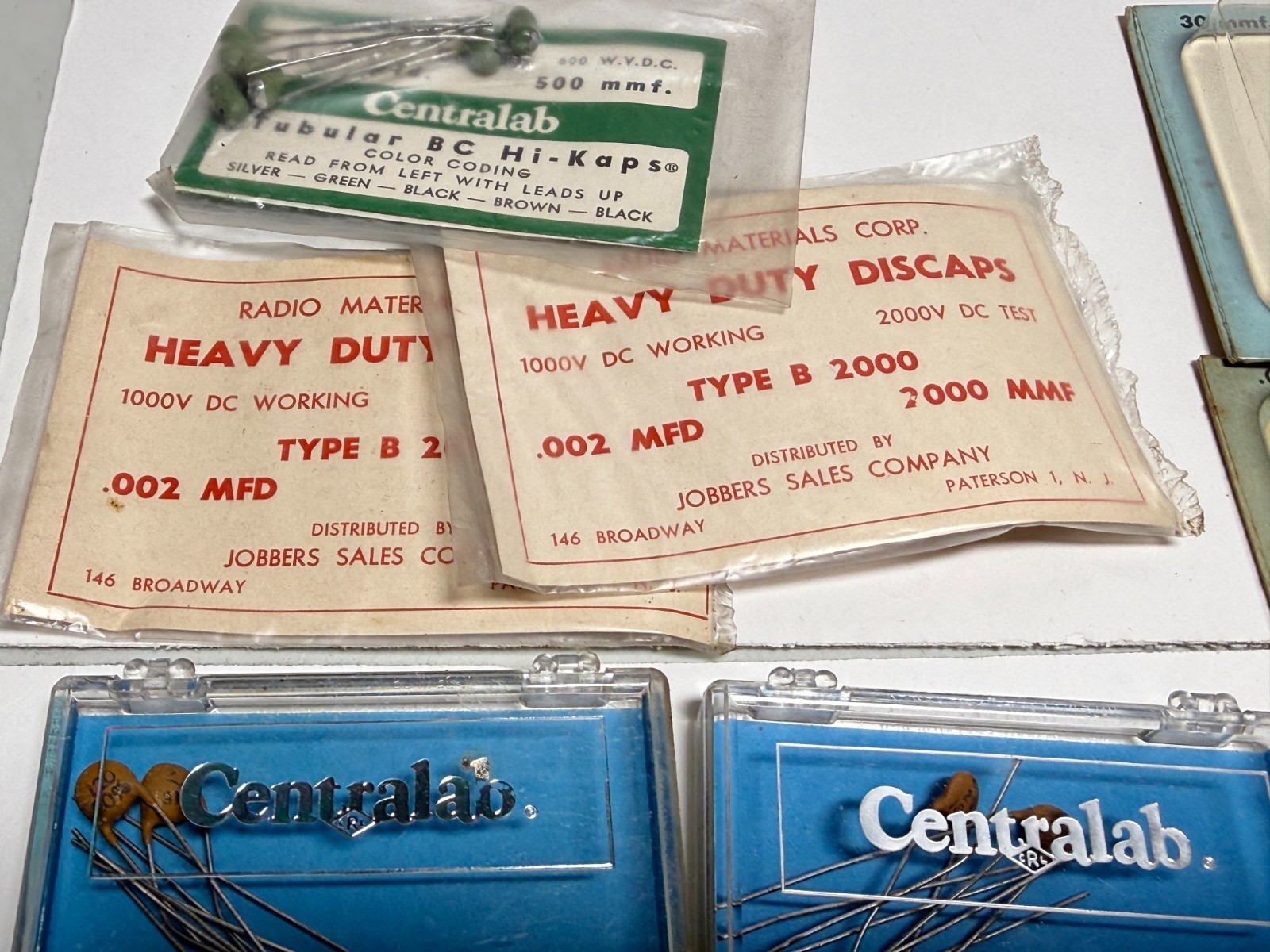 290 Packages NOS Centralab Ceramic Disc & Ceramic Tubular ‘Dogbone’ Capacitors