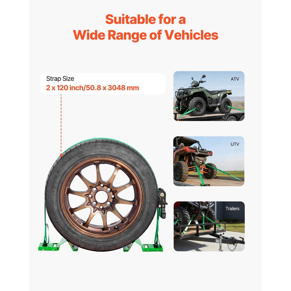 KFFKFF Wheel Chock Tie-Down Kit, Chock-Style Trailer Strap System, Vehicle Tie