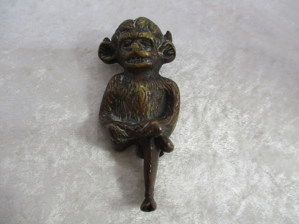 Antique Complete Bronze Lincoln Imp/Devil Door Knocker