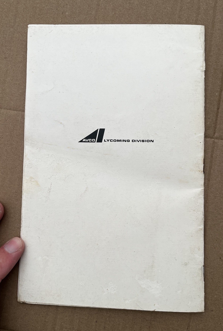 Vintage AVCO LYCOMING "DIRECT DRIVE ENGINE OPERATION" INFORMATION Manual Booklet