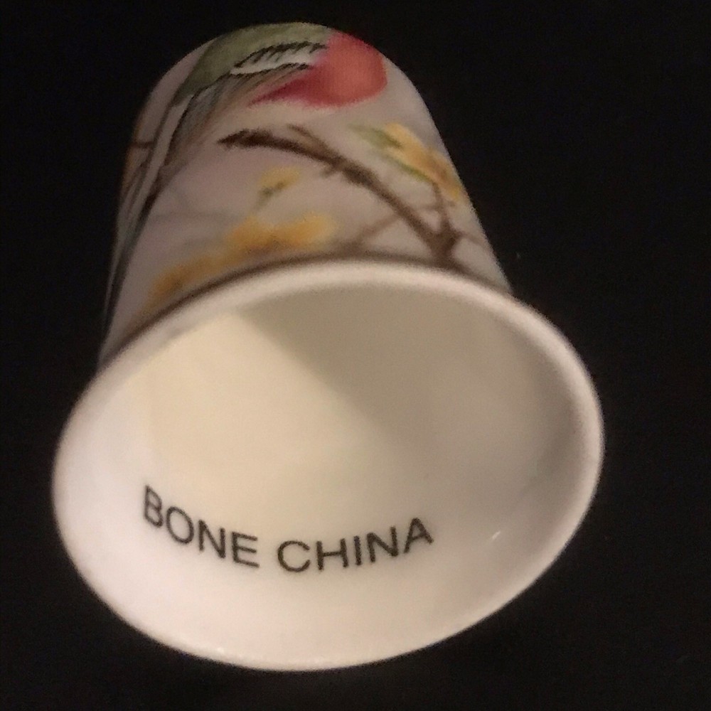 COLLECTABLE THIMBLE BIRD TORRINGTON DEVON SOUVENIR BONE CHINA 4