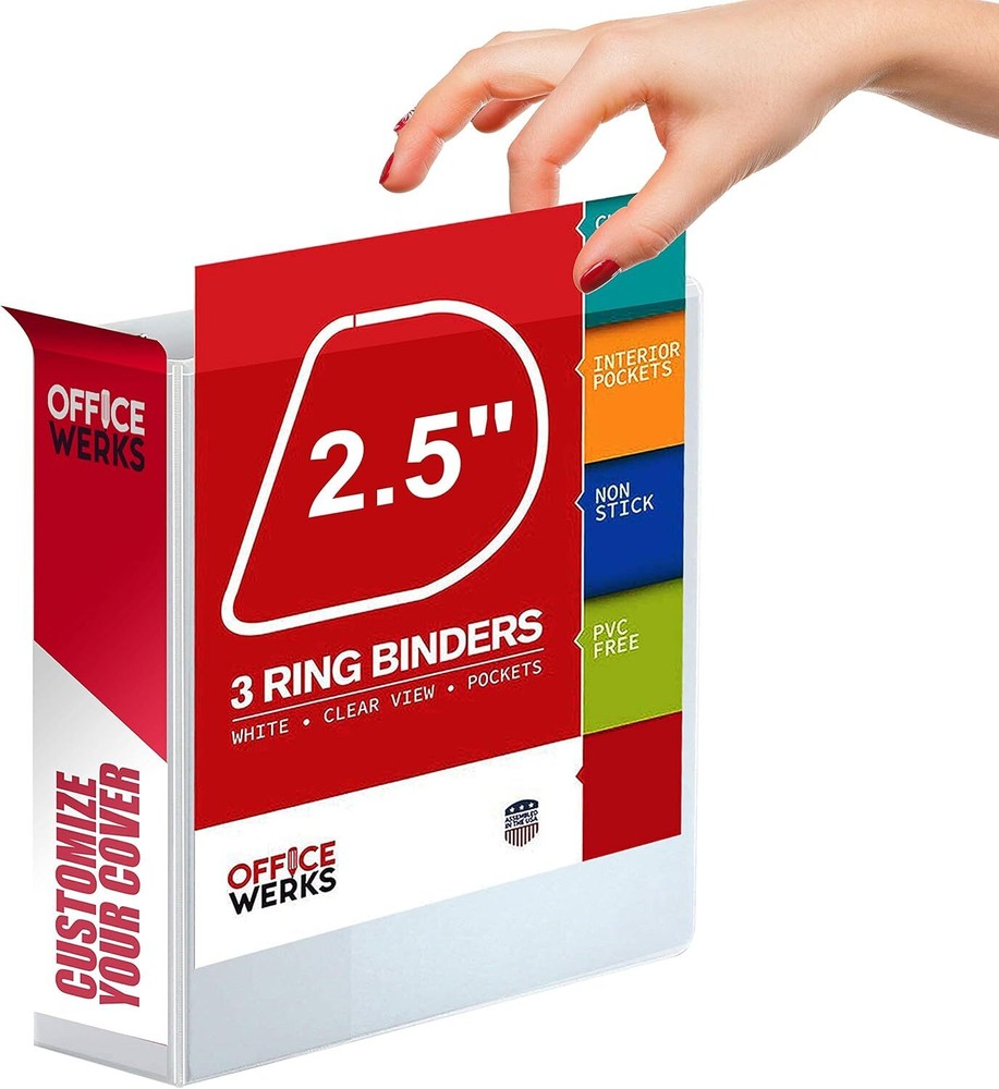 Ring Binder Depot 3, Professional Angle D 2.5 Inch (4 Pack), White