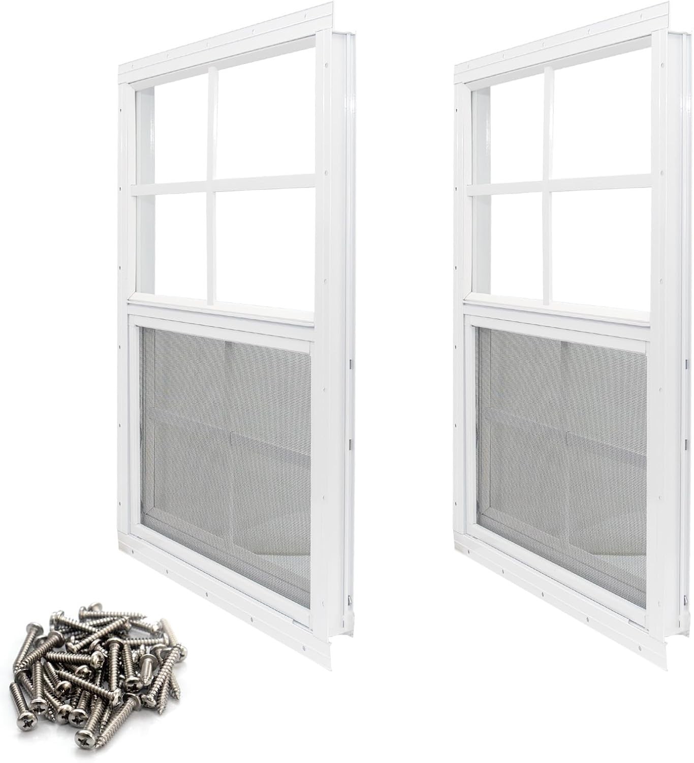 Corrosion-Resistant 12 x 18 Shed Windows - 2 Pack with Quick DIY Installation