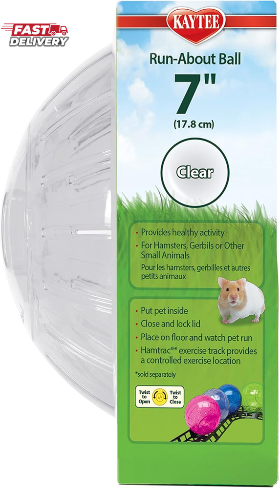 Kaytee 7" Clear Run-About Exercise Ball for Pet Hamsters & Gerbils