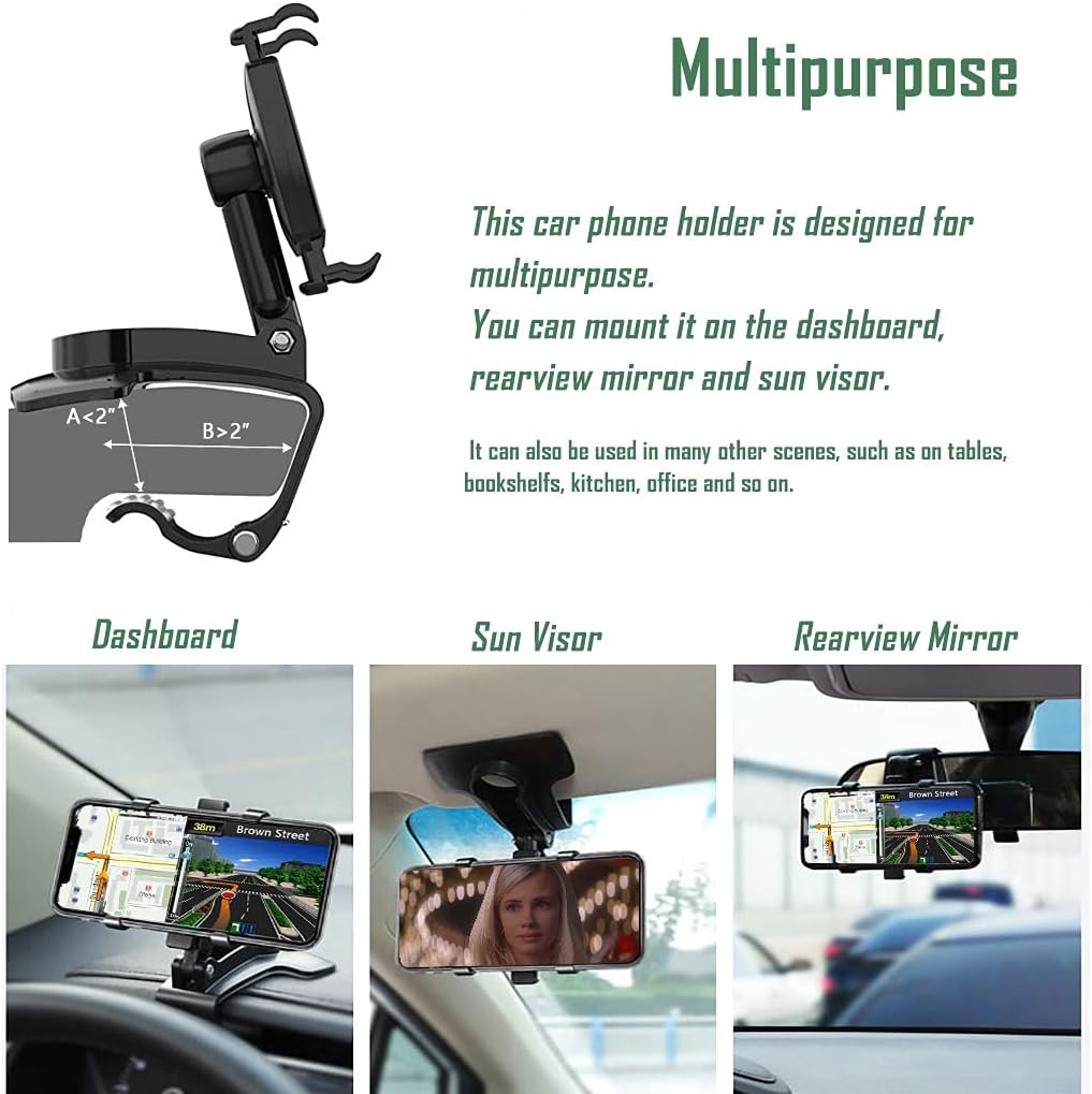 Universal 360° Car Phone Mount Holder For Cell Phone Samsung Galaxy iPhone