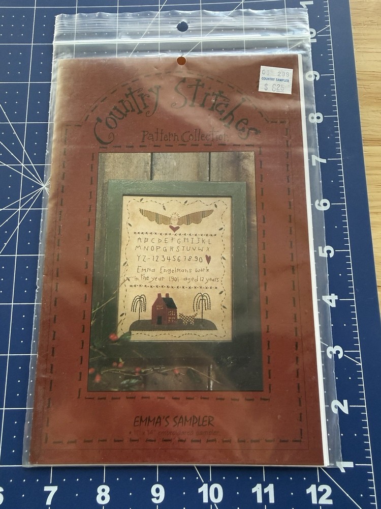 Emma’s Sampler Primitive Embroidery Pattern Designed By Brenda Gervais UC