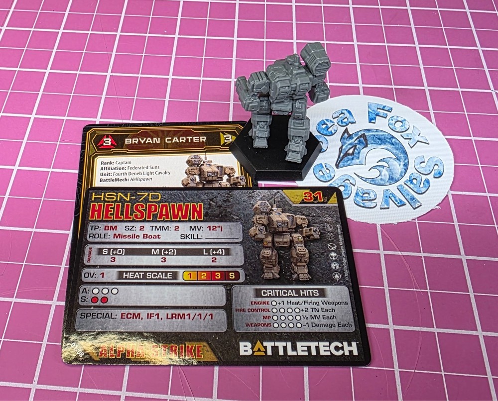 BattleTech Hellspawn Mech -- Davion Cavalry Lance + Cards