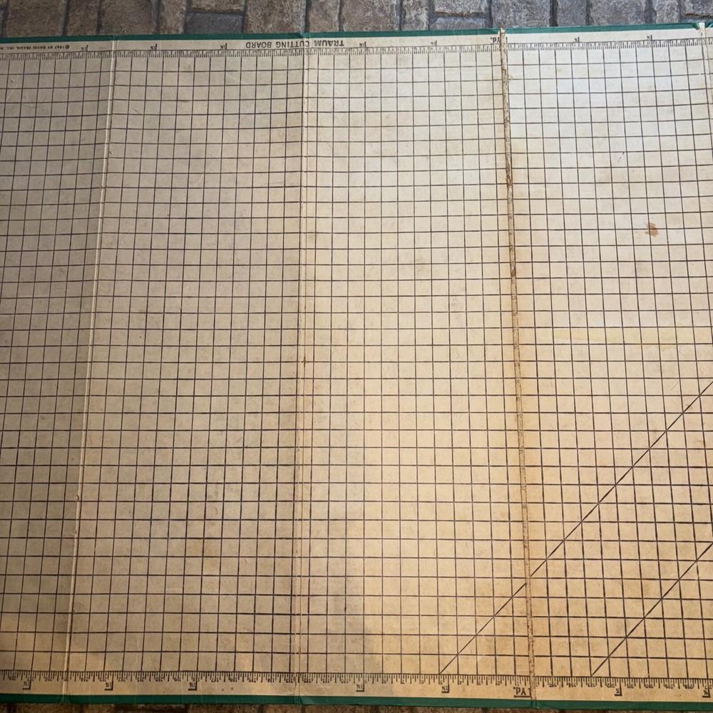 1967 Traum Folding Work Board Sewing Cutting Design Grid 40" × 72"