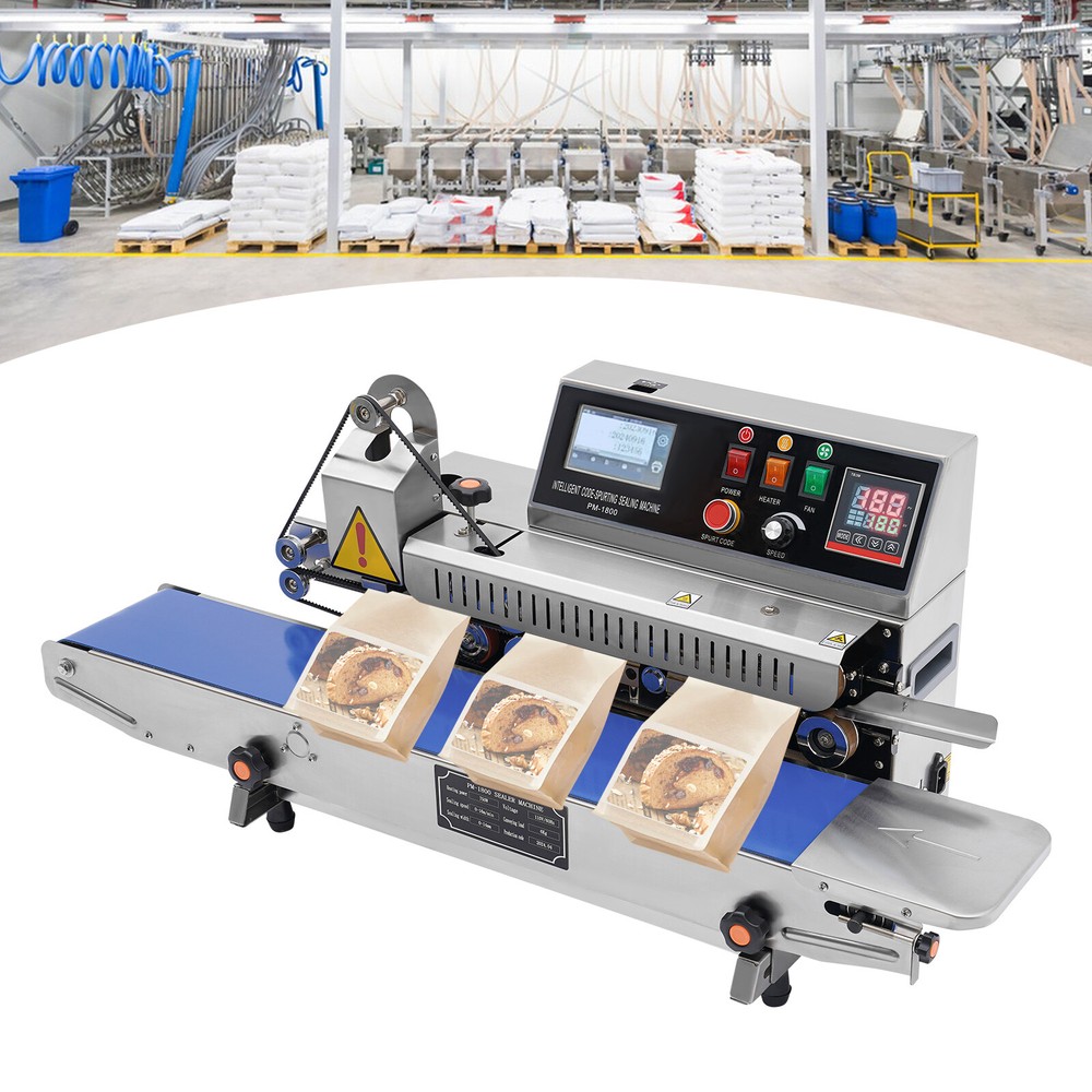 Automatic Continuous Sealing Machine with Inkjet Printing Packaging Band Sealer