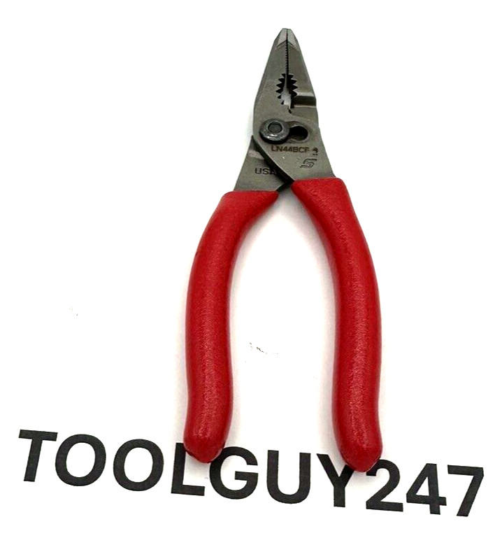 SNAP ON LN44BCF RED 5" Soft Grip Mini Long Nose Slip Joint Pliers NEW USA TOOLS