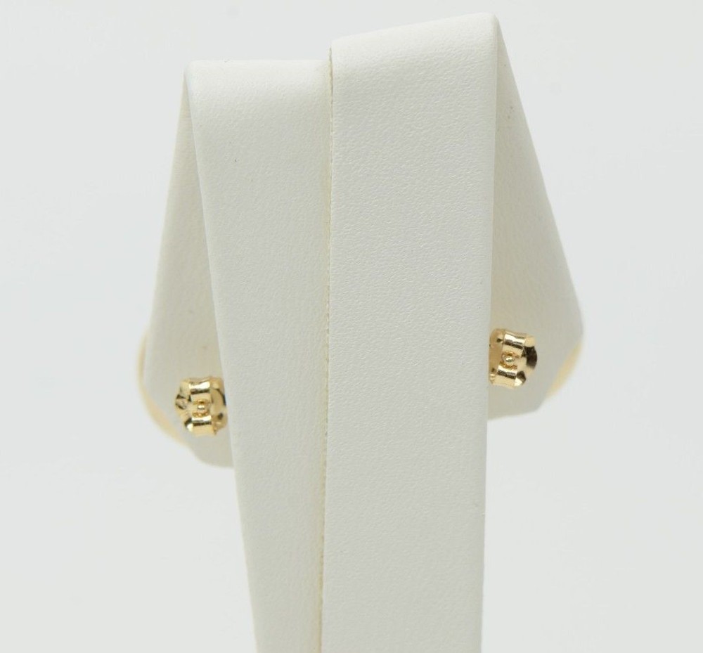 14k Yellow Solid Gold Laser Cut Ball Stud Earrings