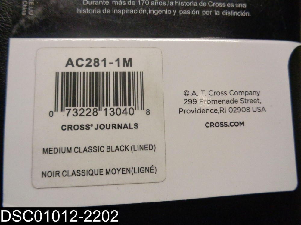 AC281-1M Cross Medium Classic Black Lined Journal Personalized