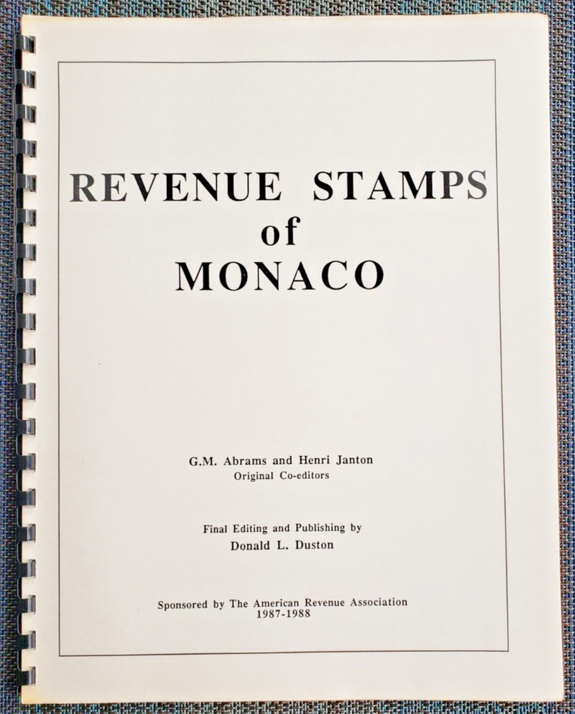 Revenue Stamps of Monaco 1987-1988