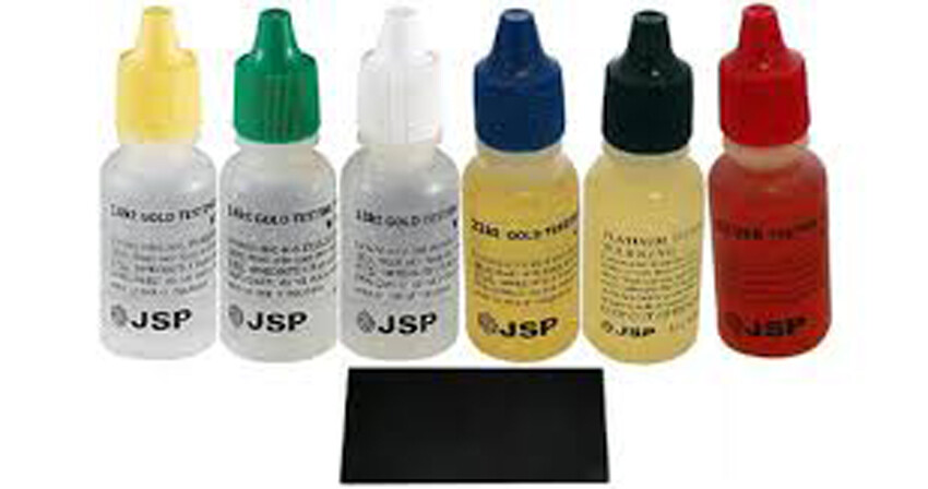 JSP ® 6 ACID BOTTLES+GOLD TEST STONE