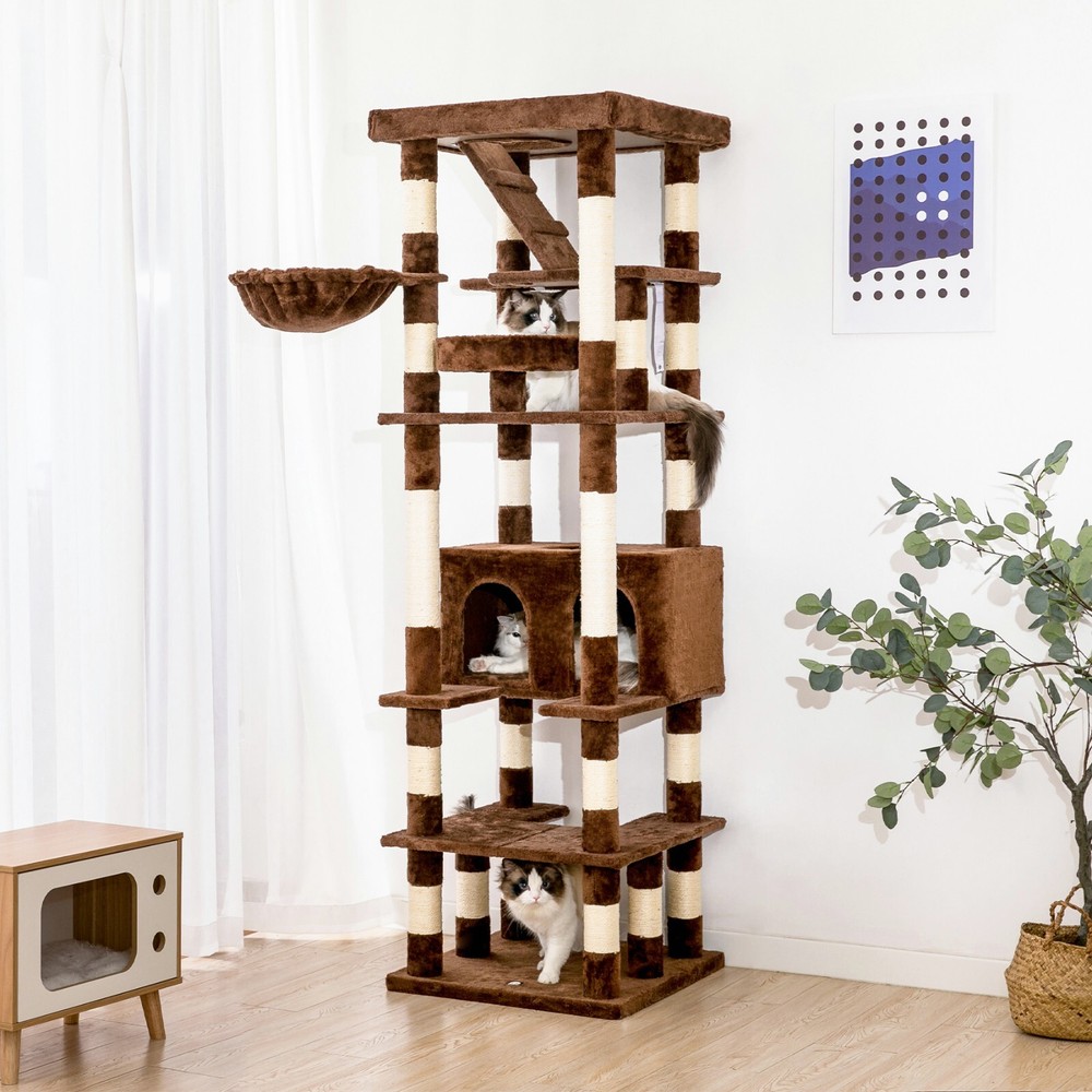 74.8'' Extra large Cat Tree Cat Tower Activity Center with Scratching Post Condo