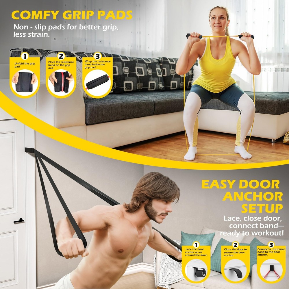 Pull Up Bands, Resistance Bands Set for Pull-Up Assistance, Exercise Bands wi...