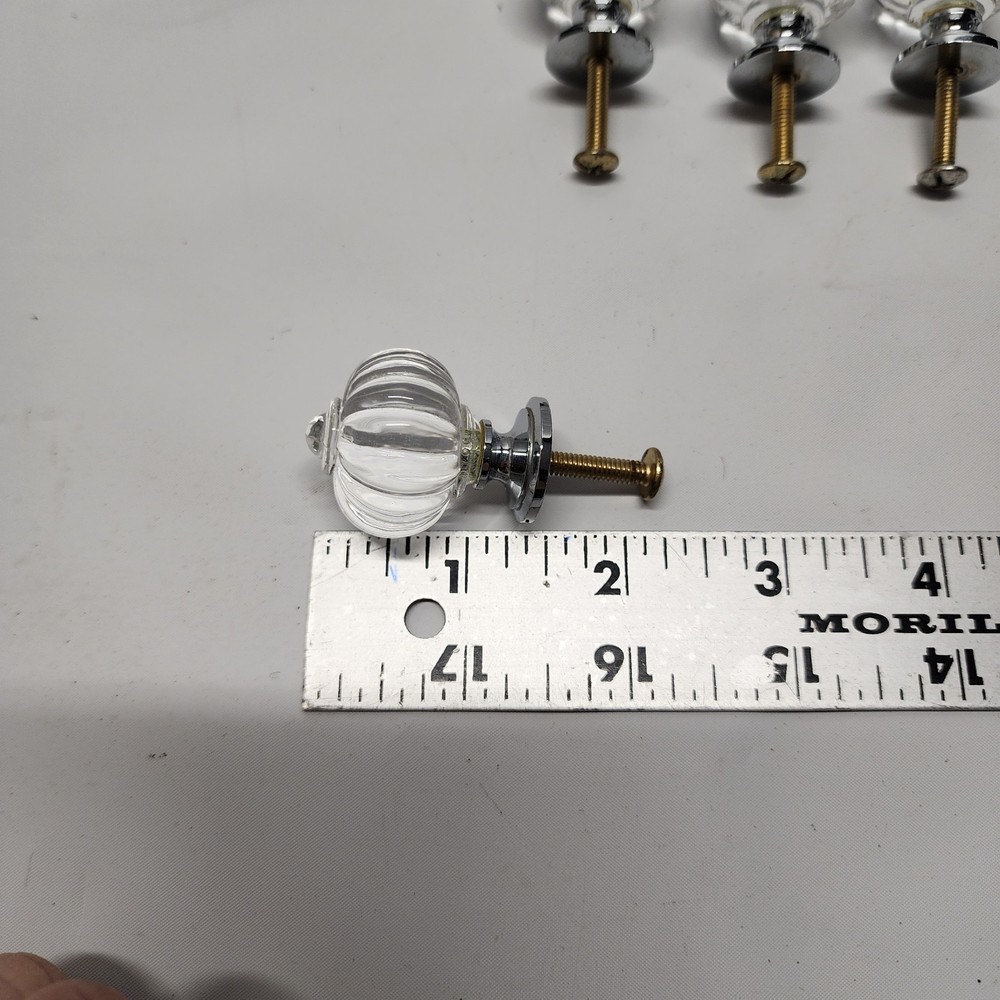 Lot of 9 Vintage Crystal Pumpkin Drawer Pulls Knobs