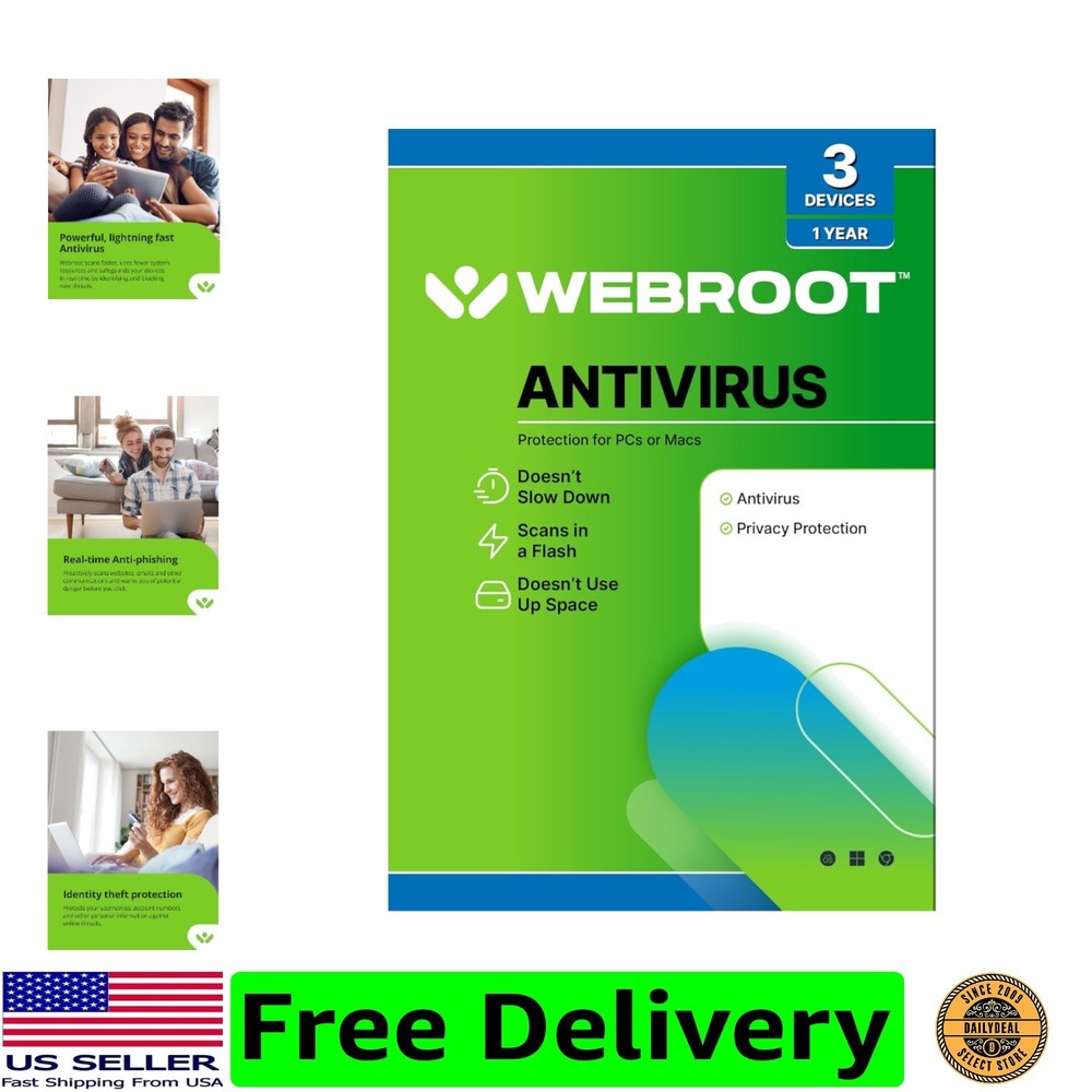 Antivirus Software 2026 | 3 Device | 1  PC/Mac with Keycard