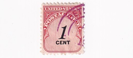 STAMP US SCOTT J89 "Numeral 1" 1 CENT 1959 4th GENERATION USED - D