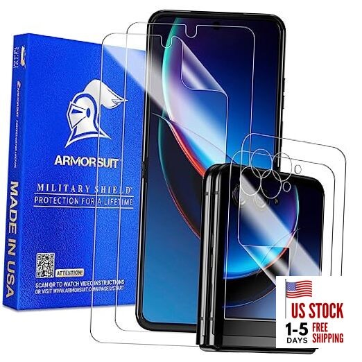 2+2 Pack Screen Protector for Motorola Razr Plus (Razr+ 2023) Case Friendly