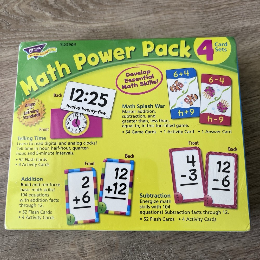 Math Power Pack-4 Card Sets ( Addition/Subraction/Time...