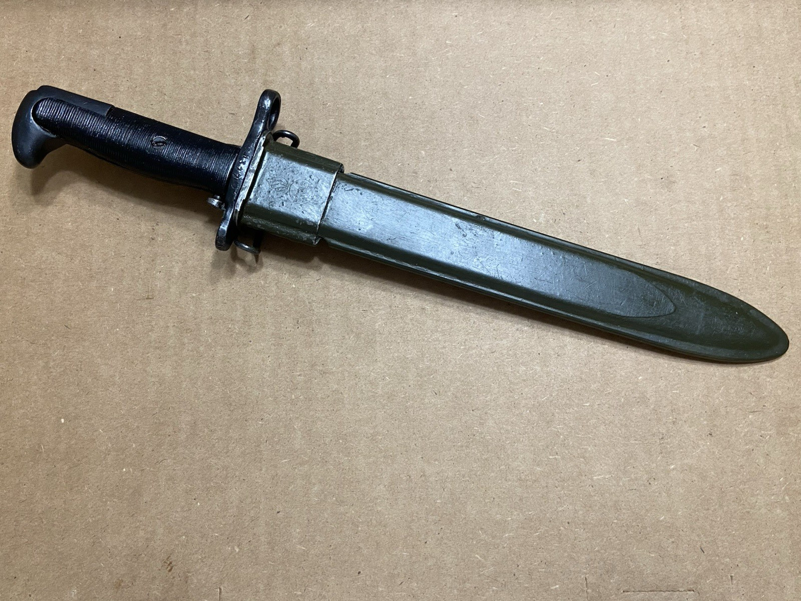 Original M1 Garand bayonet E US marked w/ E-US scabbard also fits 1903 NICE