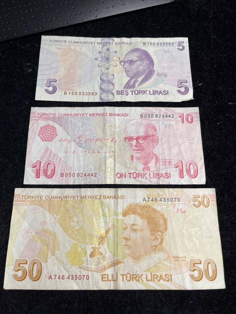 Turkey 3 Banknotes Lot