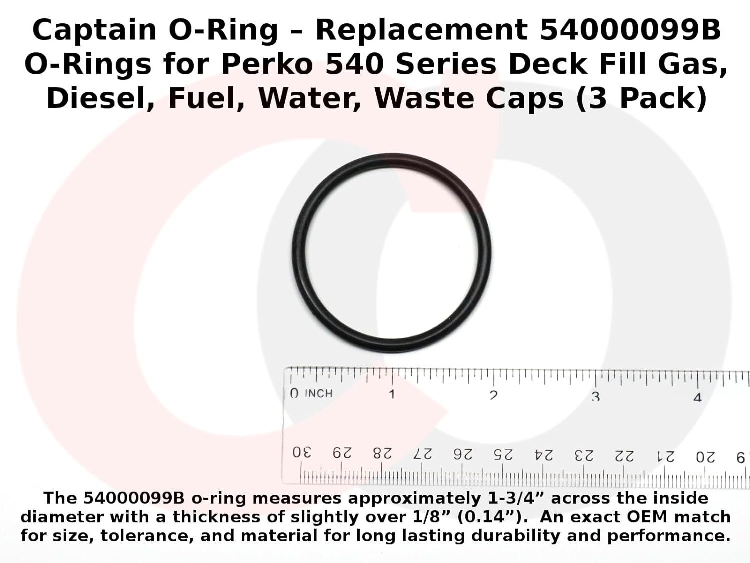 54000099B O-Rings for Perko 540 Series Deck Fill Caps Gas, Diesel, Water (3pk)