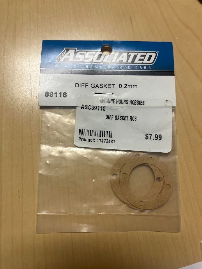 TEAM ASSOCIATED - ASC89116 - DIFF GASKET RC8