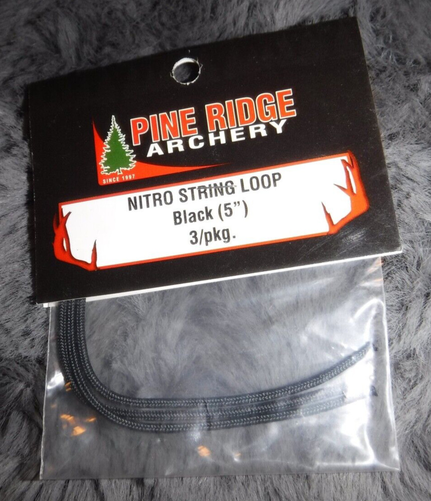 PINE RIDGE ARCHERY NITRO STRING LOOP BLACK  LOOPS 3 PCS 5 INCH