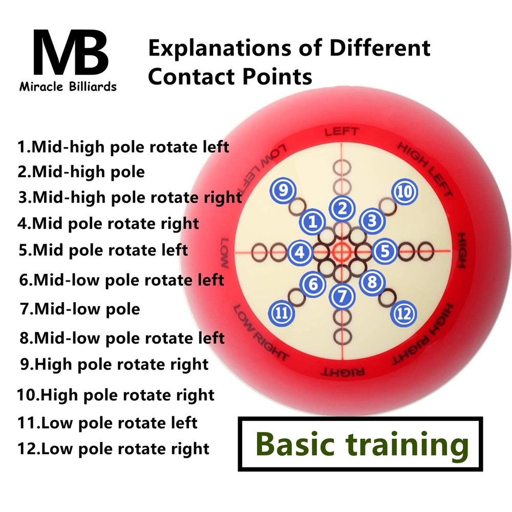 Billiards Cue Ball Pools Balls Practice Training Artifact with Training Guide