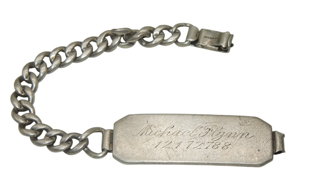 WWII US 8th Army Air Force AAF STERLING ID Bracelet CA8