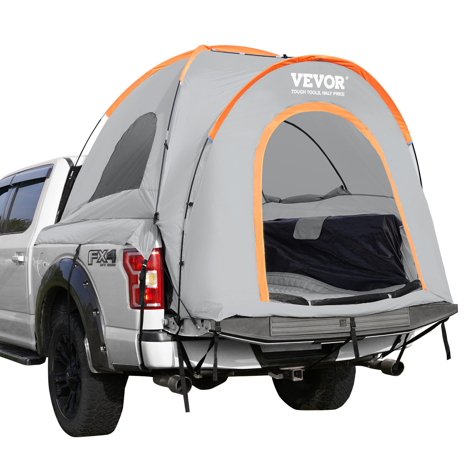 VEVOR Truck Bed Tent 6.4'-6.7' Pickup Tent with Rainfly Carry Bag for Camping