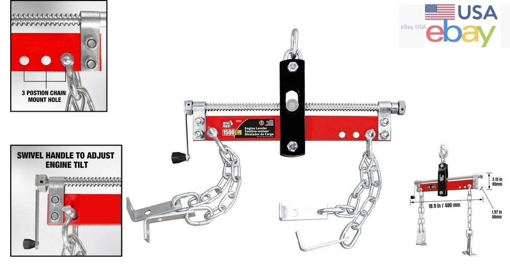 Adjustable Engine Leveler with Chains for Various Engine Configurations