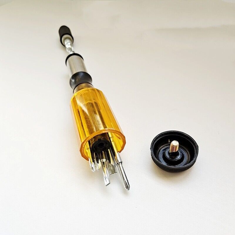 Push Pull Ratchet Screwdriver Spiral Ratchet Screwdriver with Replaceable Heads