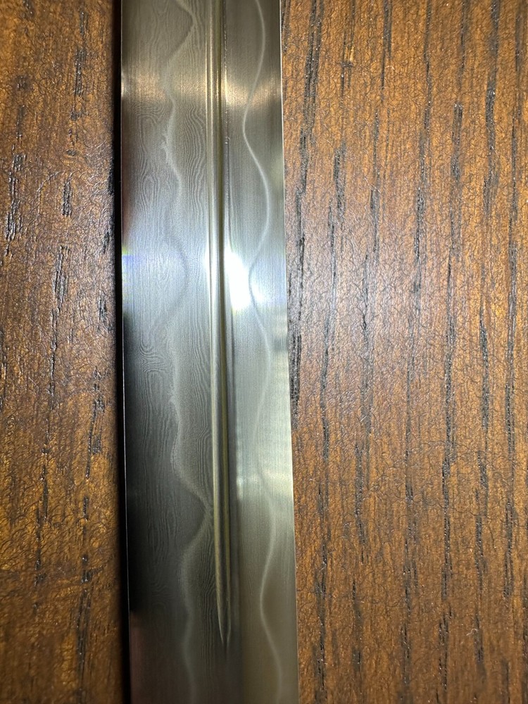 JKOO SWORD Custom made blade! Damascus folded double edge SHARP! DOUBLE HAMON!