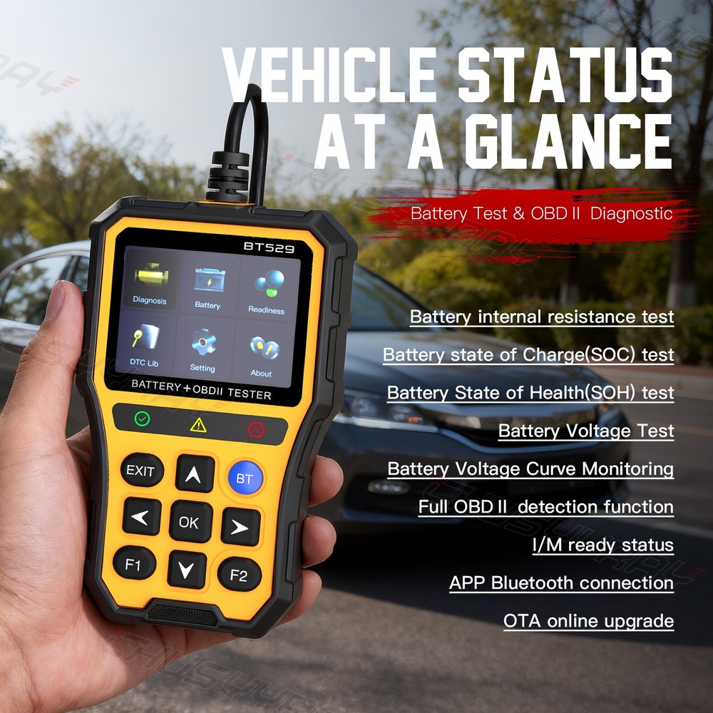 BT529 OBD2 Scanner OBD Code Reader Car Diagnostic Tool Check Engine Fault