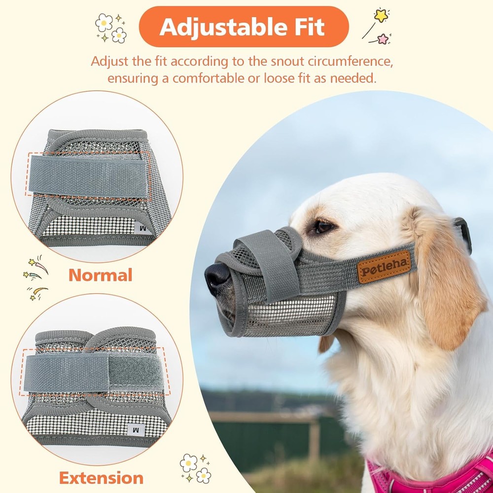 Soft Dog Muzzle Breathable Mesh Muzzle Small Medium Large Sized Dog Mouth Cover